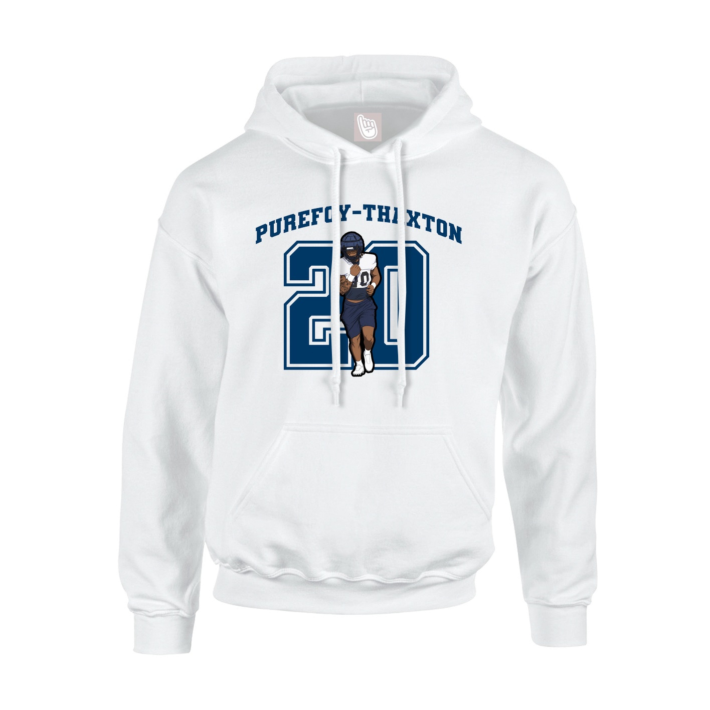 Youth Hoodie — Number in White
