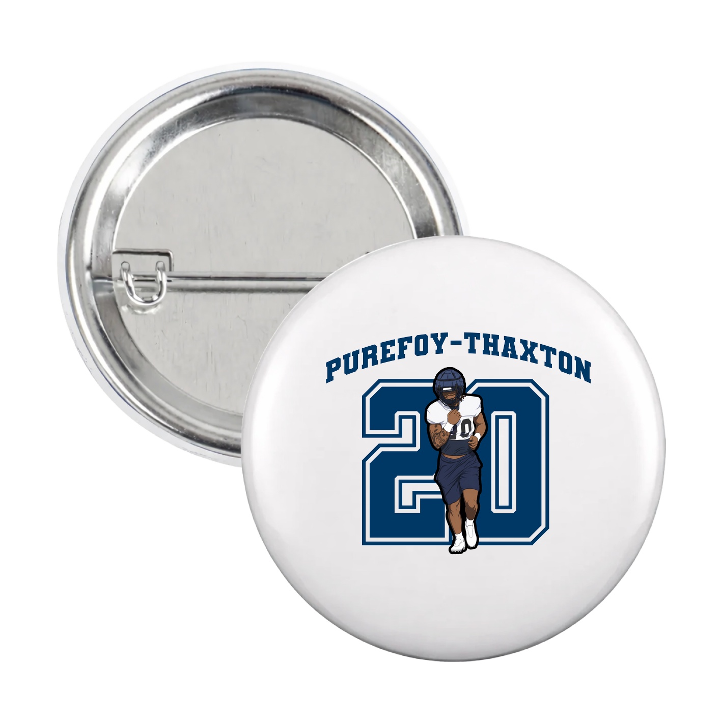 Game Day Button — Number in White