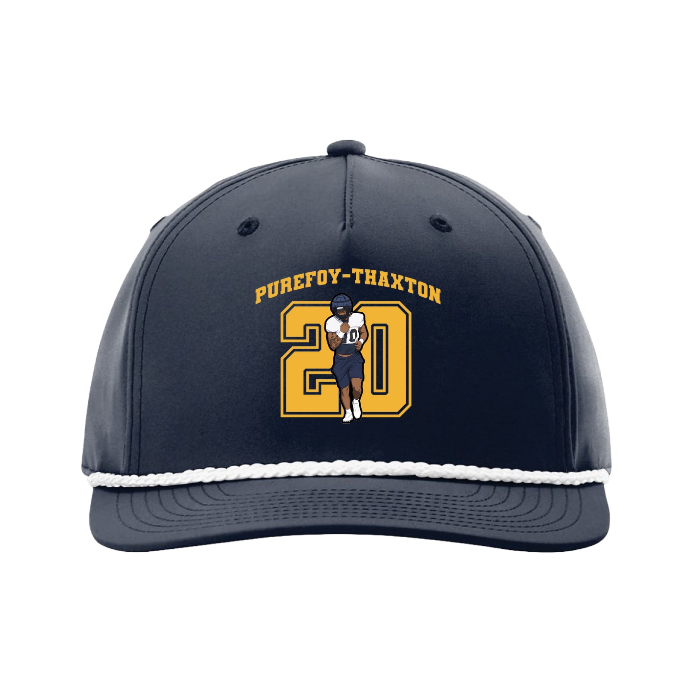 Five-Panel Classic Rope Cap — Number in Navy
