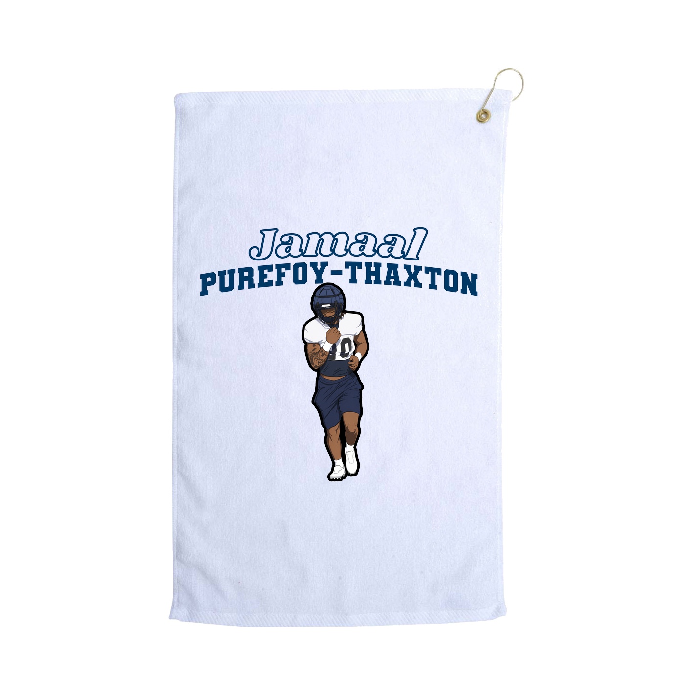 Golf Towel — Name Arch in White