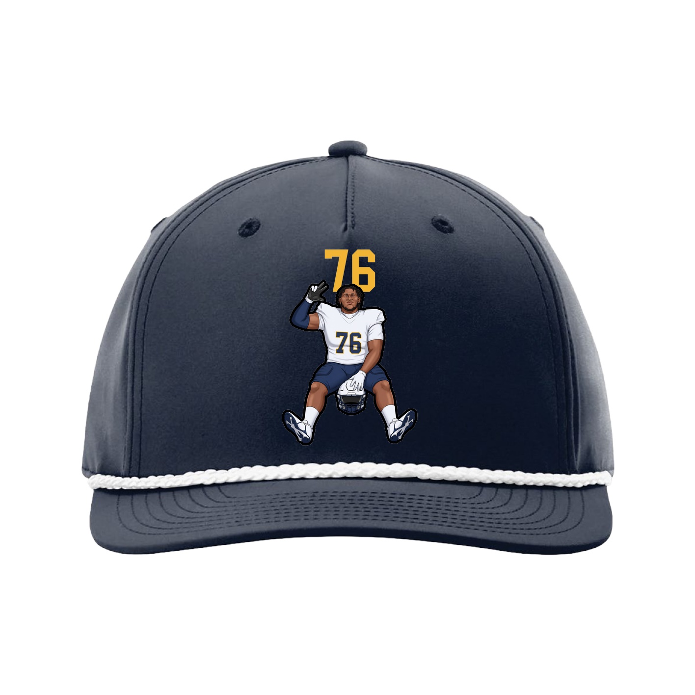 Five-Panel Classic Rope Cap — Number Top in Navy