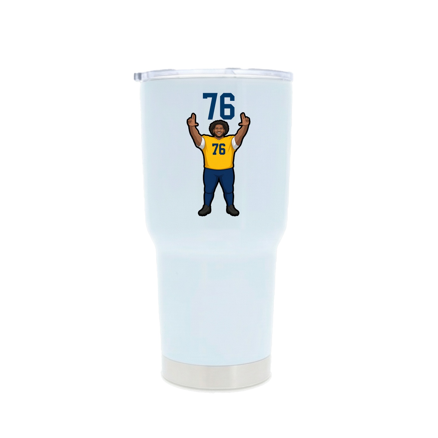 30oz Stainless Steel Tumbler — Number Top in White
