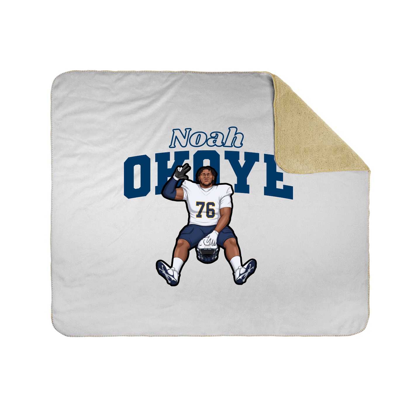 Throw Blanket — Name Arch in White