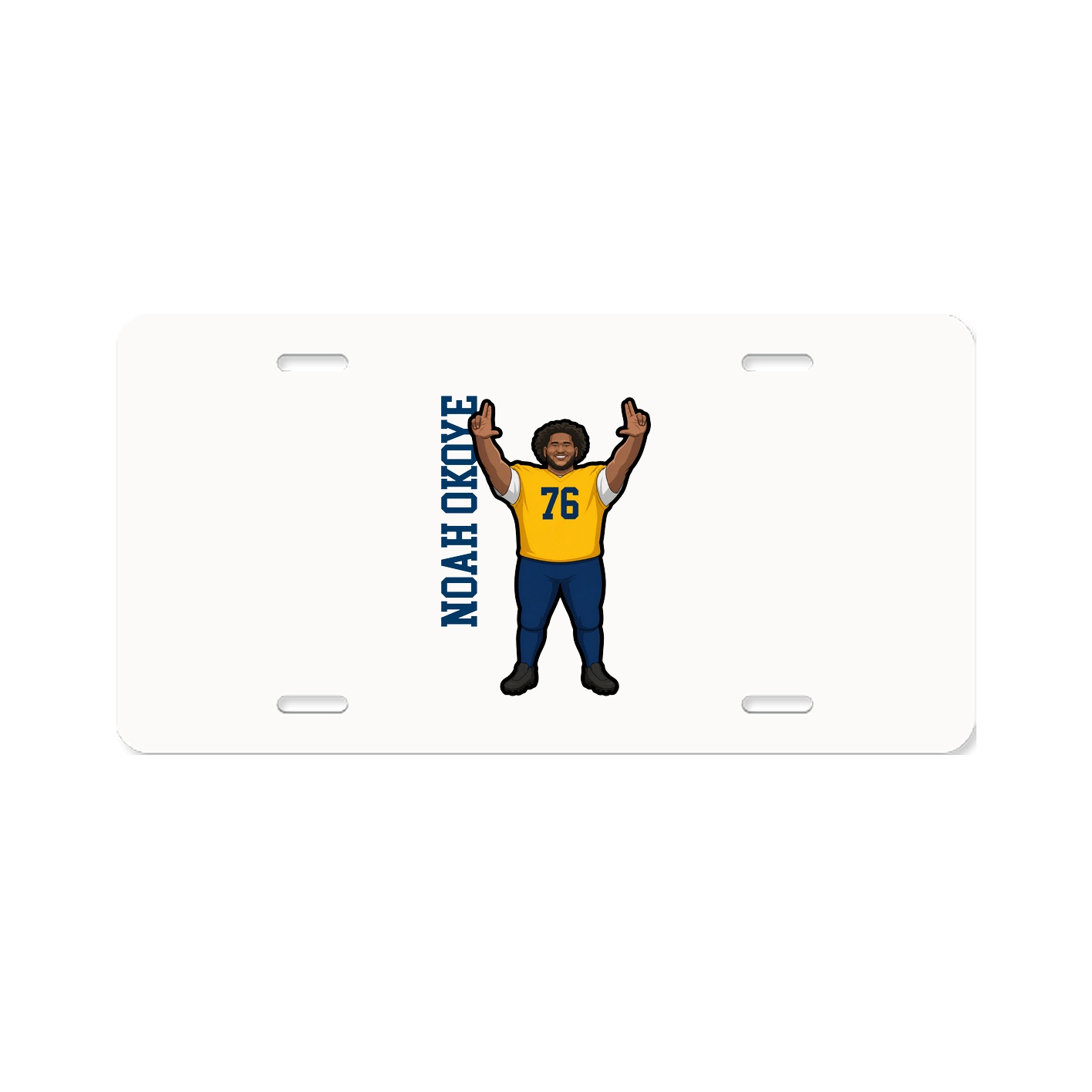 License Plate — Name Vertical in Classic