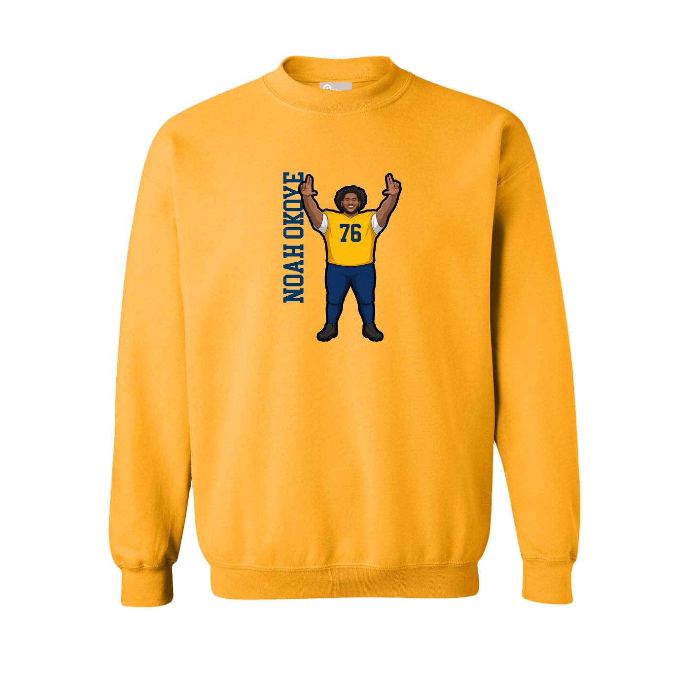 Fleece Crew — Name Vertical in Gold