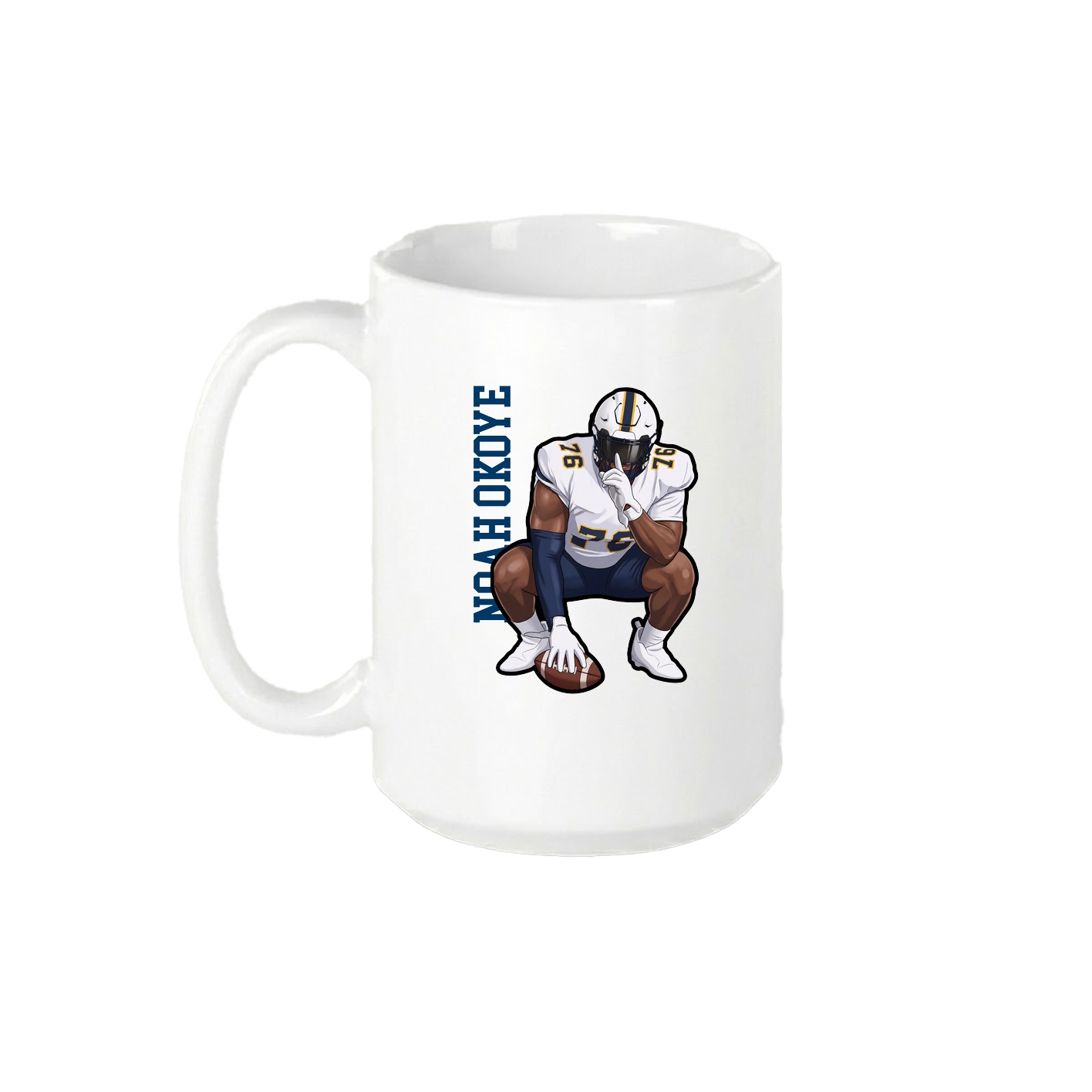 15oz Coffee Mug — Name Vertical in White