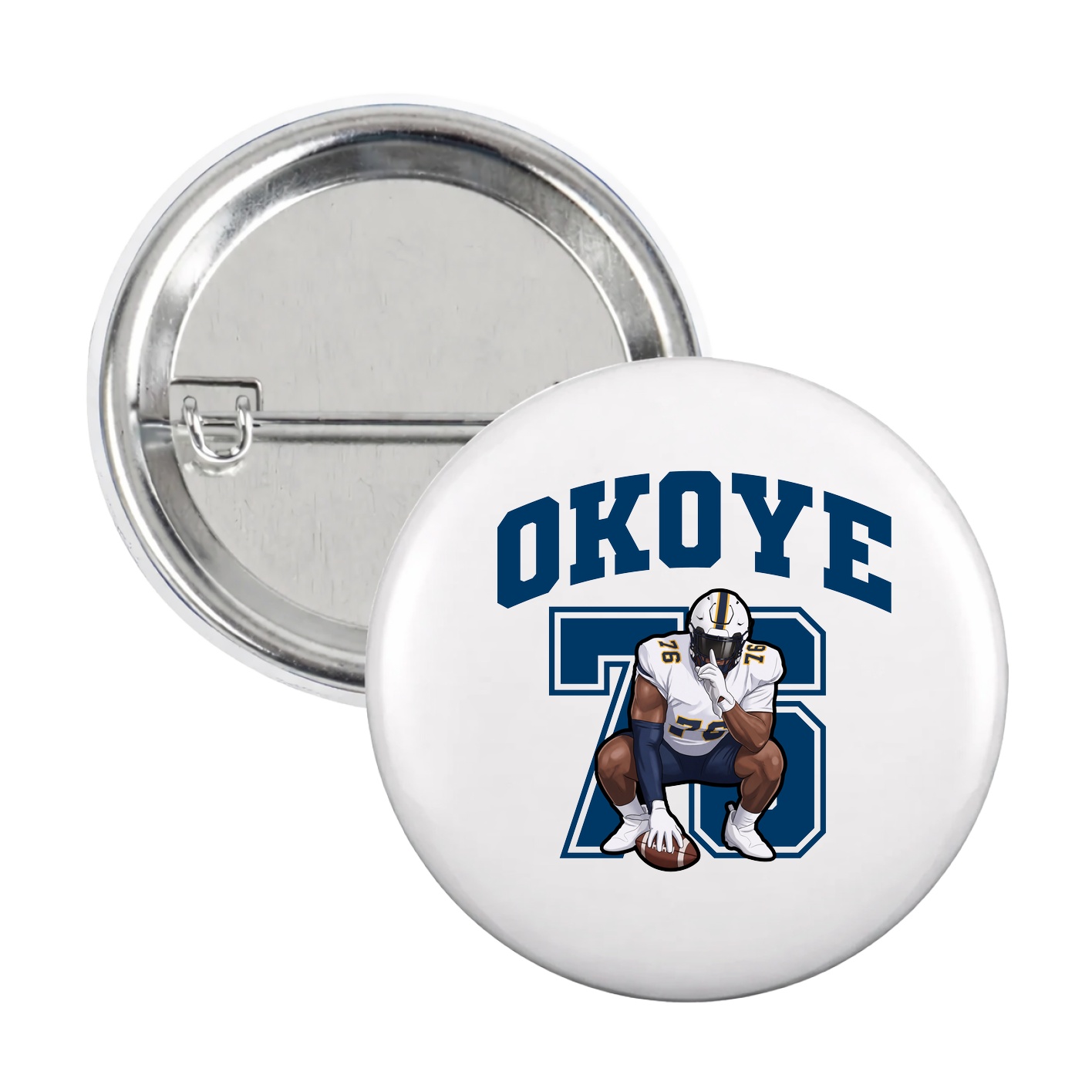Game Day Button — Number in White