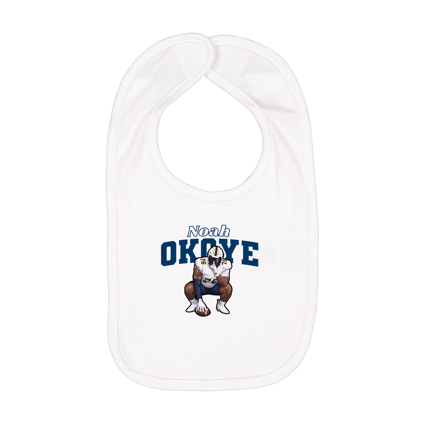 Infant Bib — Name Arch in White