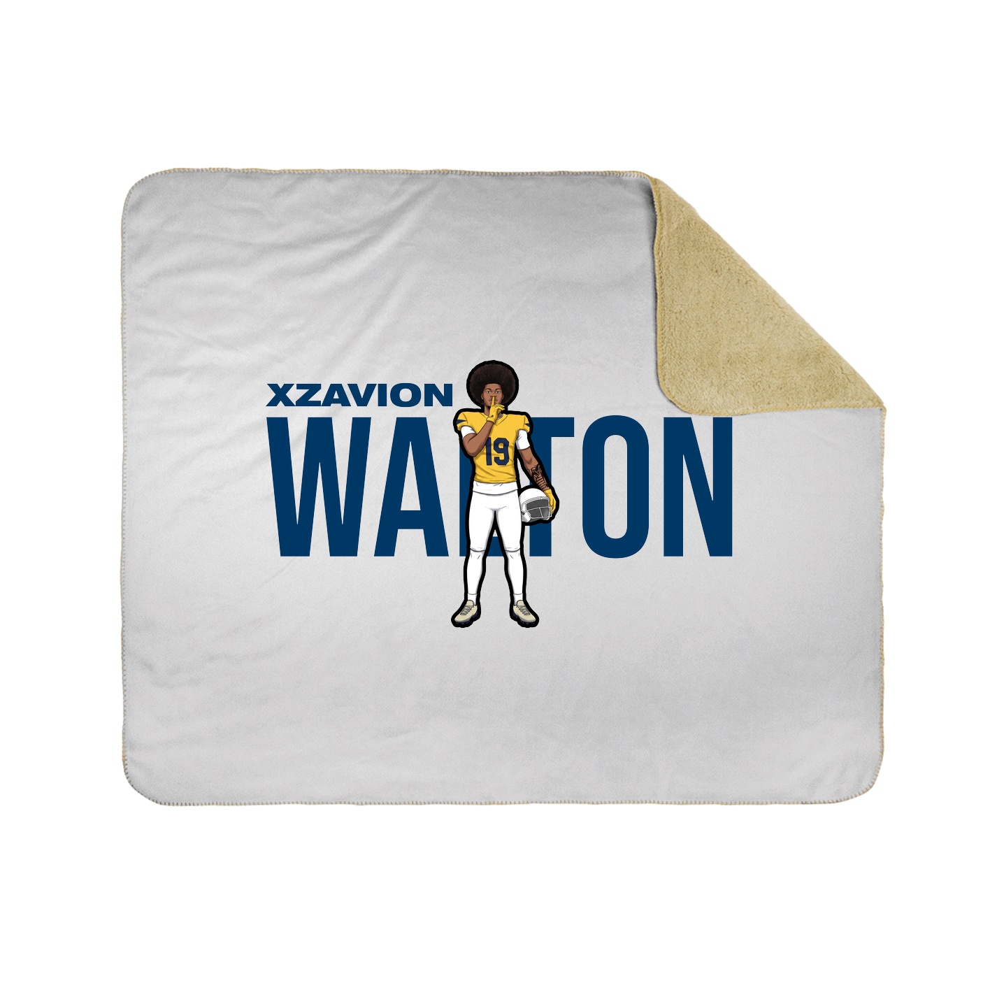 Throw Blanket — Player Name in White