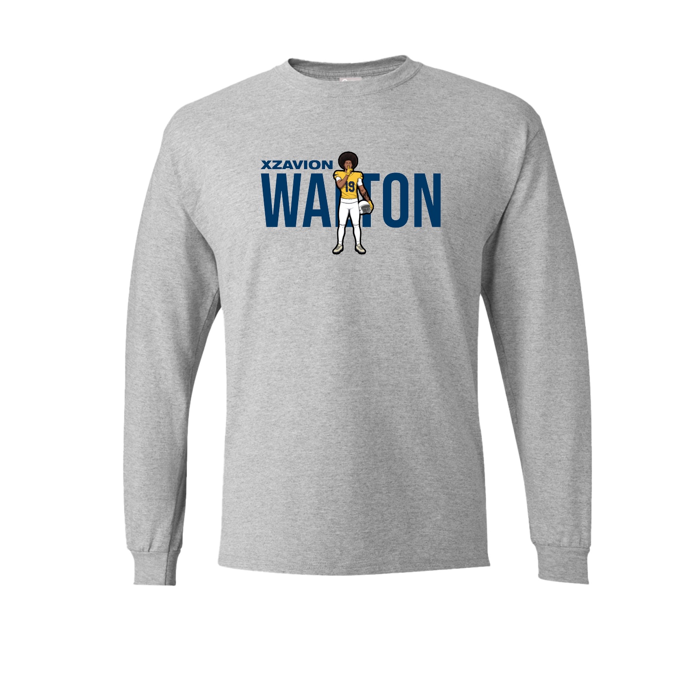 Long Sleeve Tee — Player Name in Grey