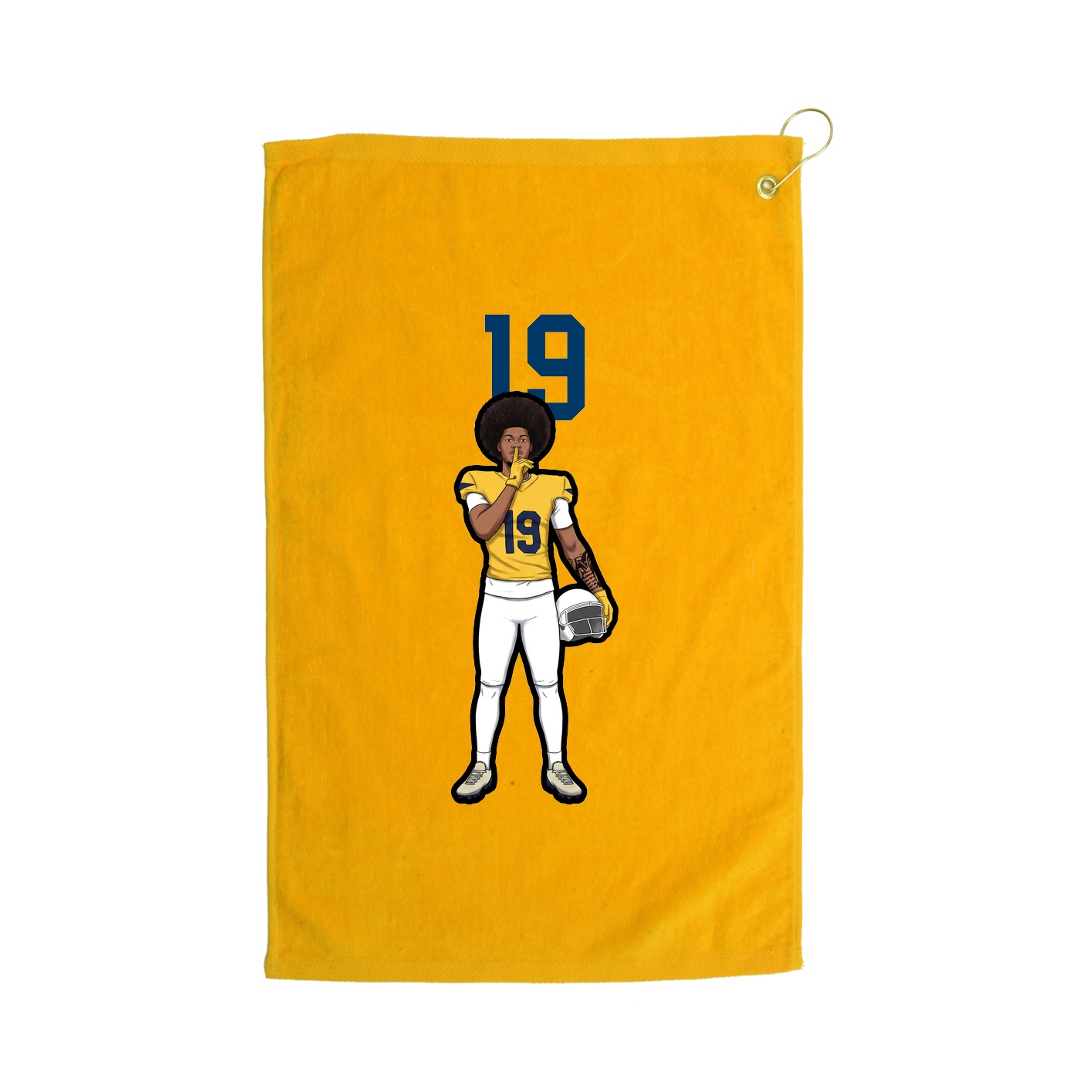 Golf Towel — Number Top in Gold