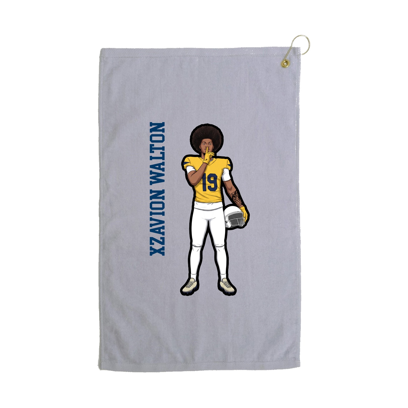 Golf Towel — Name Vertical in Grey