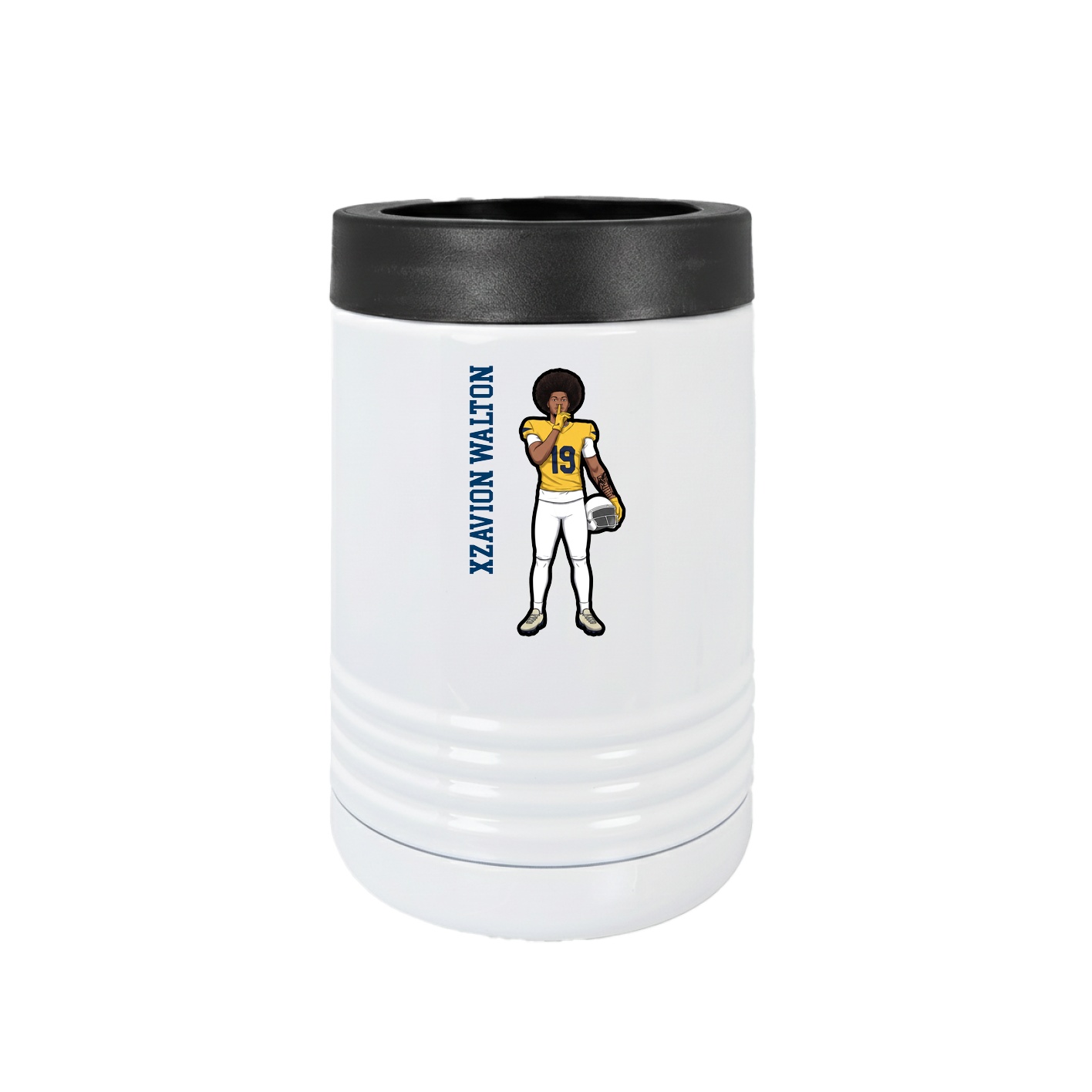 Beverage Holder — Name Vertical in White