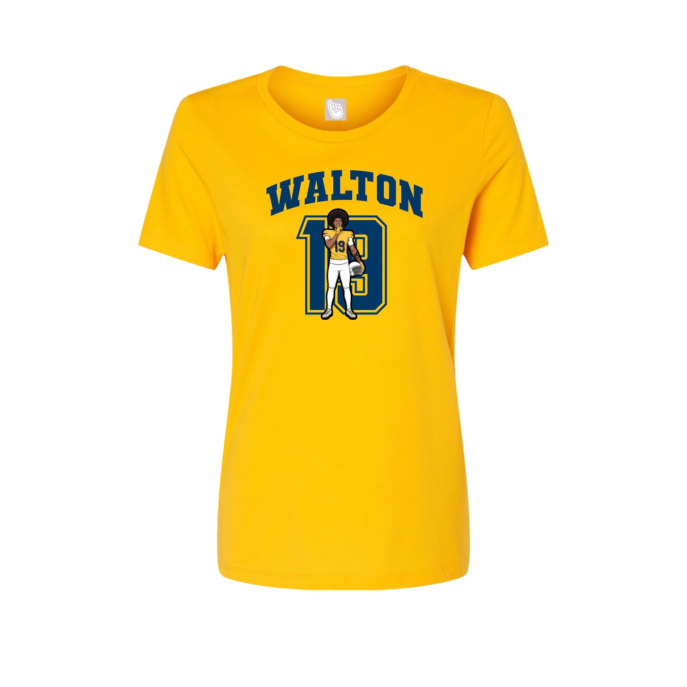 Fitted Women's Tee — Number in Gold