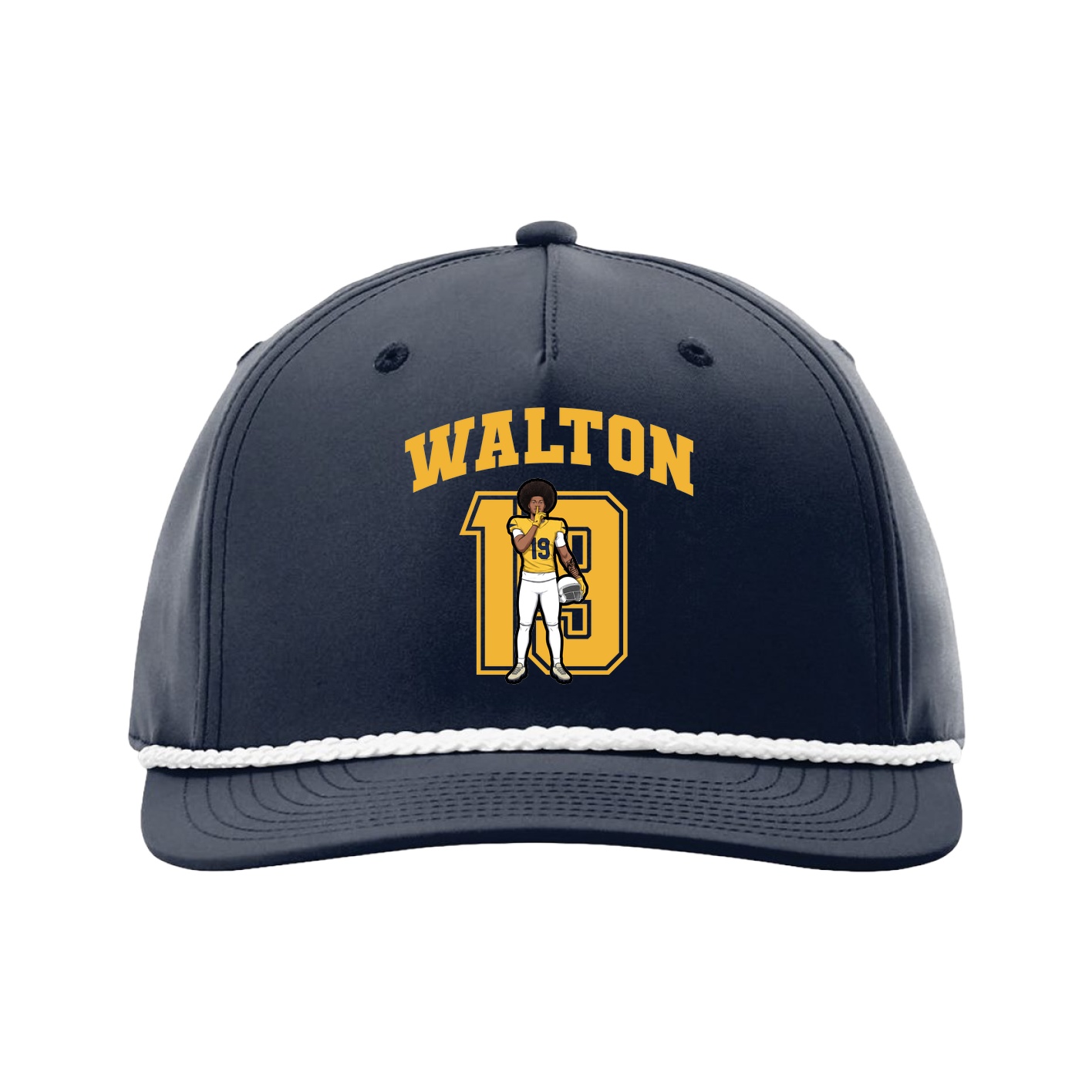 Five-Panel Classic Rope Cap — Number in Navy