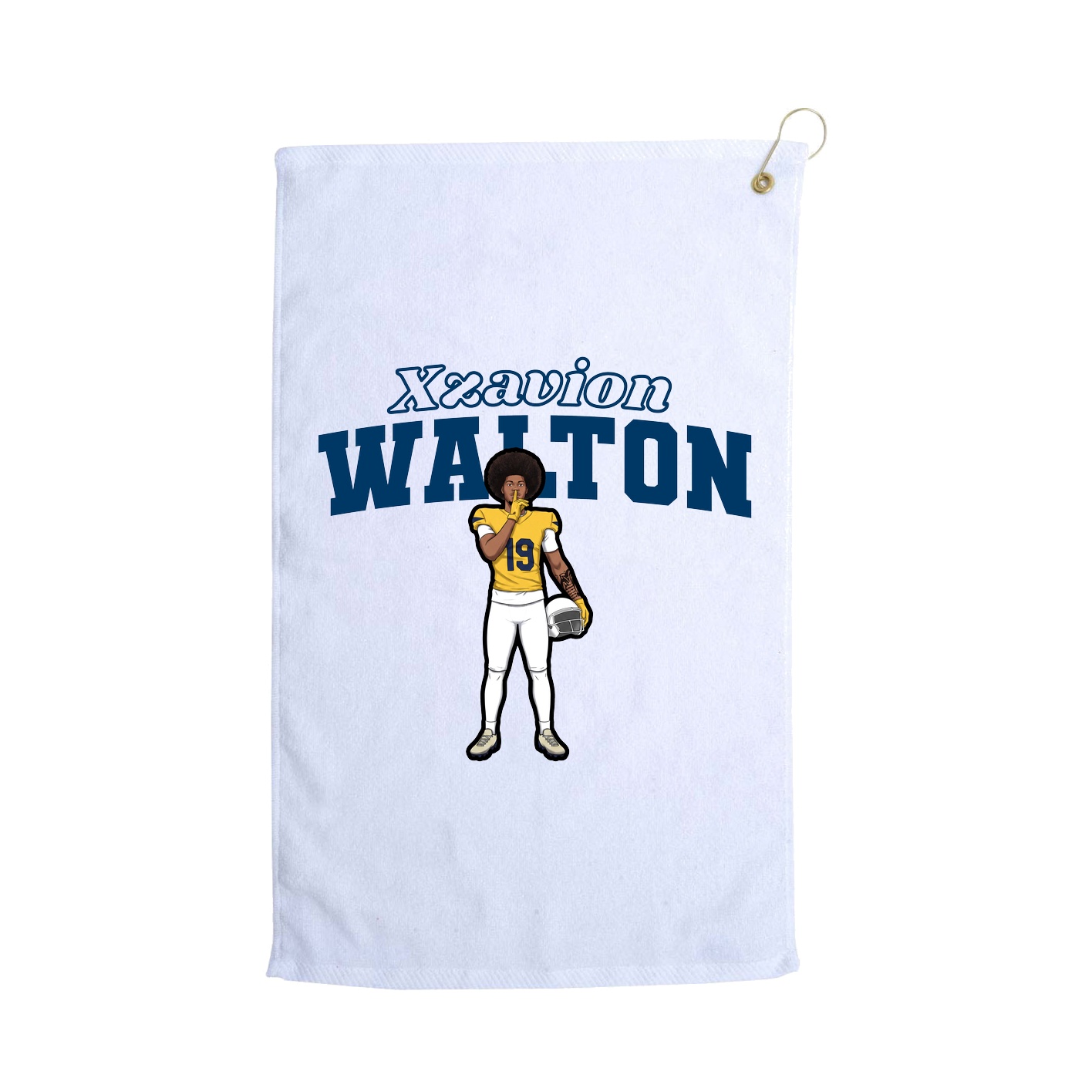Golf Towel — Name Arch in White