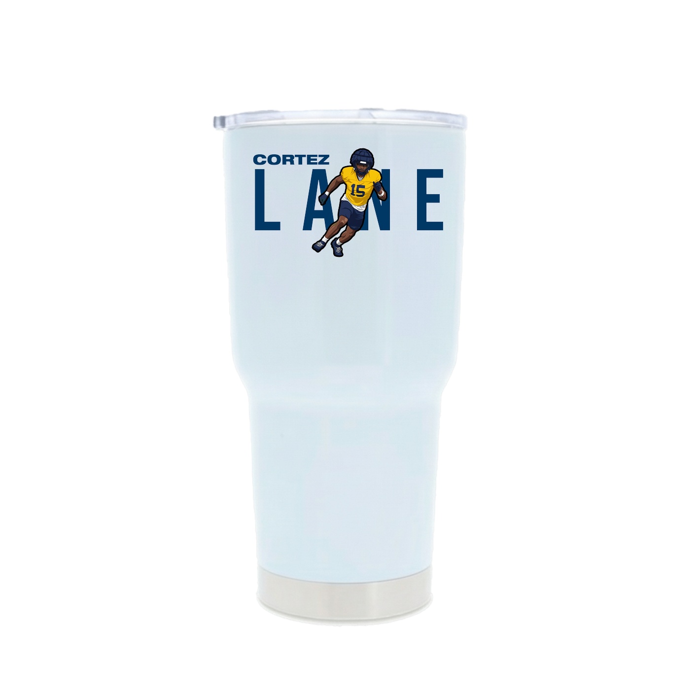 30oz Stainless Steel Tumbler — Player Name in White