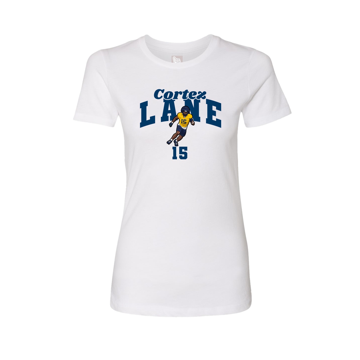 Fitted Women's Tee — Signature Arch in White