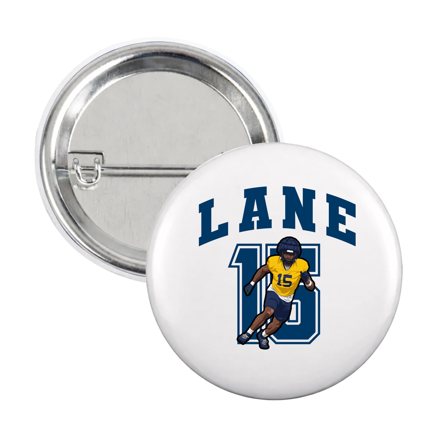 Game Day Button — Number in White
