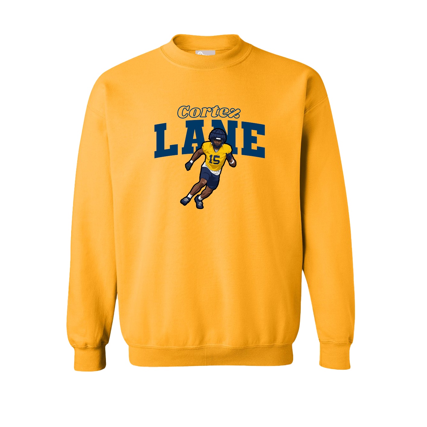 Fleece Crew — Name Arch in Gold