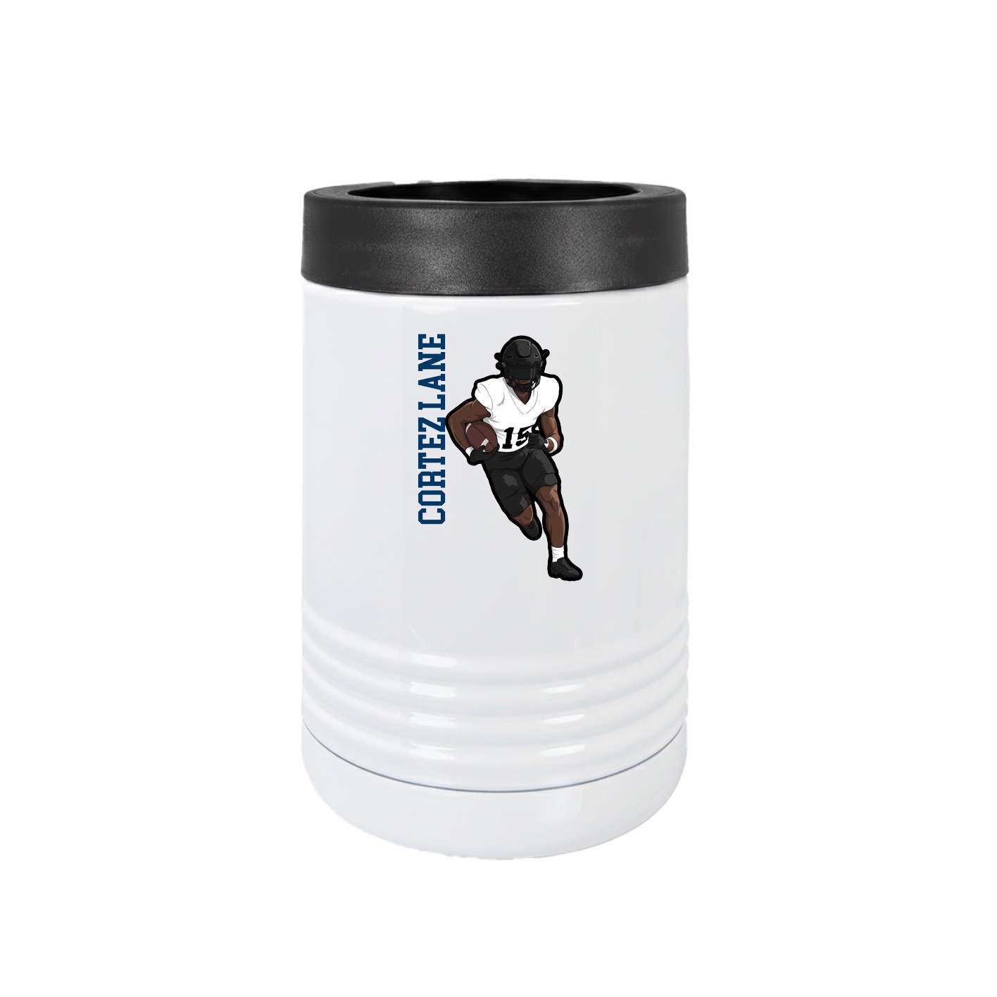 Beverage Holder — Name Vertical in White