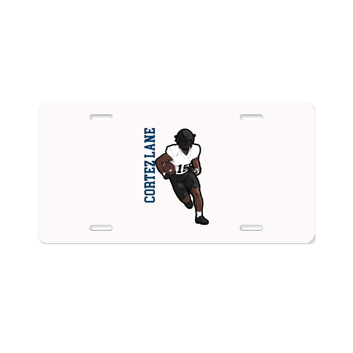 License Plate — Name Vertical in Classic