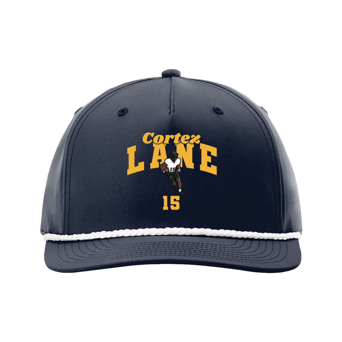 Five-Panel Classic Rope Cap — Signature Arch in Navy