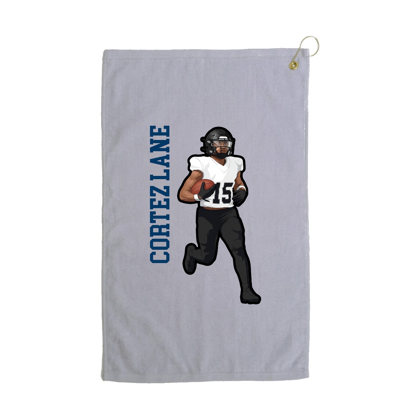 Golf Towel — Name Vertical in Grey