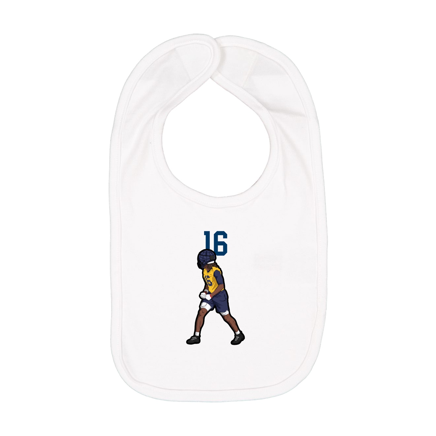Infant Bib — Number Top in White