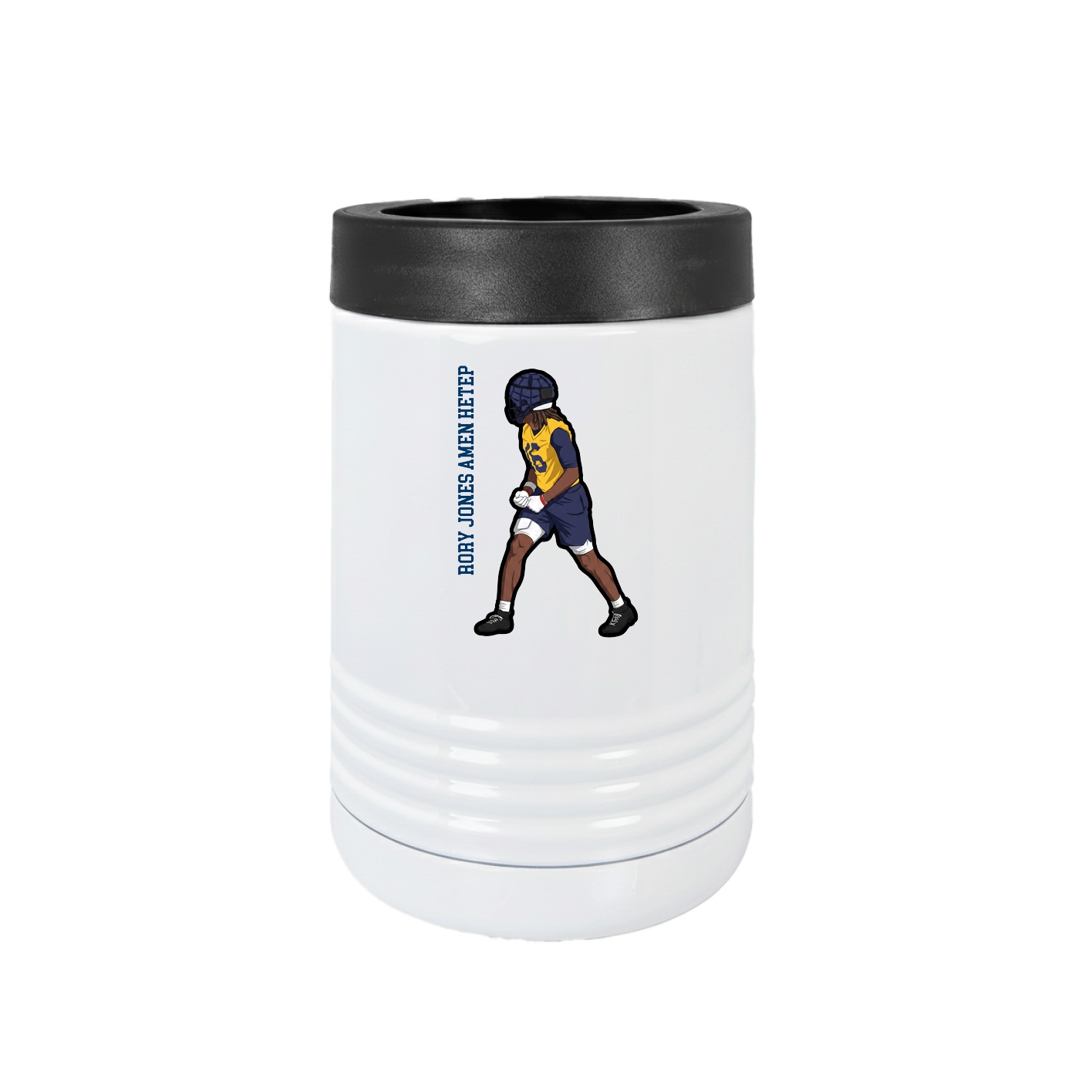 Beverage Holder — Name Vertical in White
