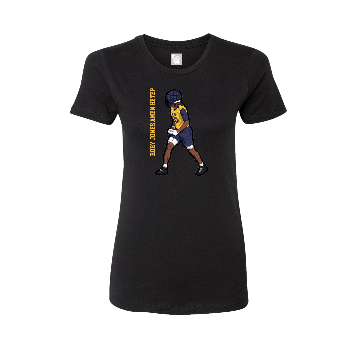 Fitted Women's Tee — Name Vertical in Black