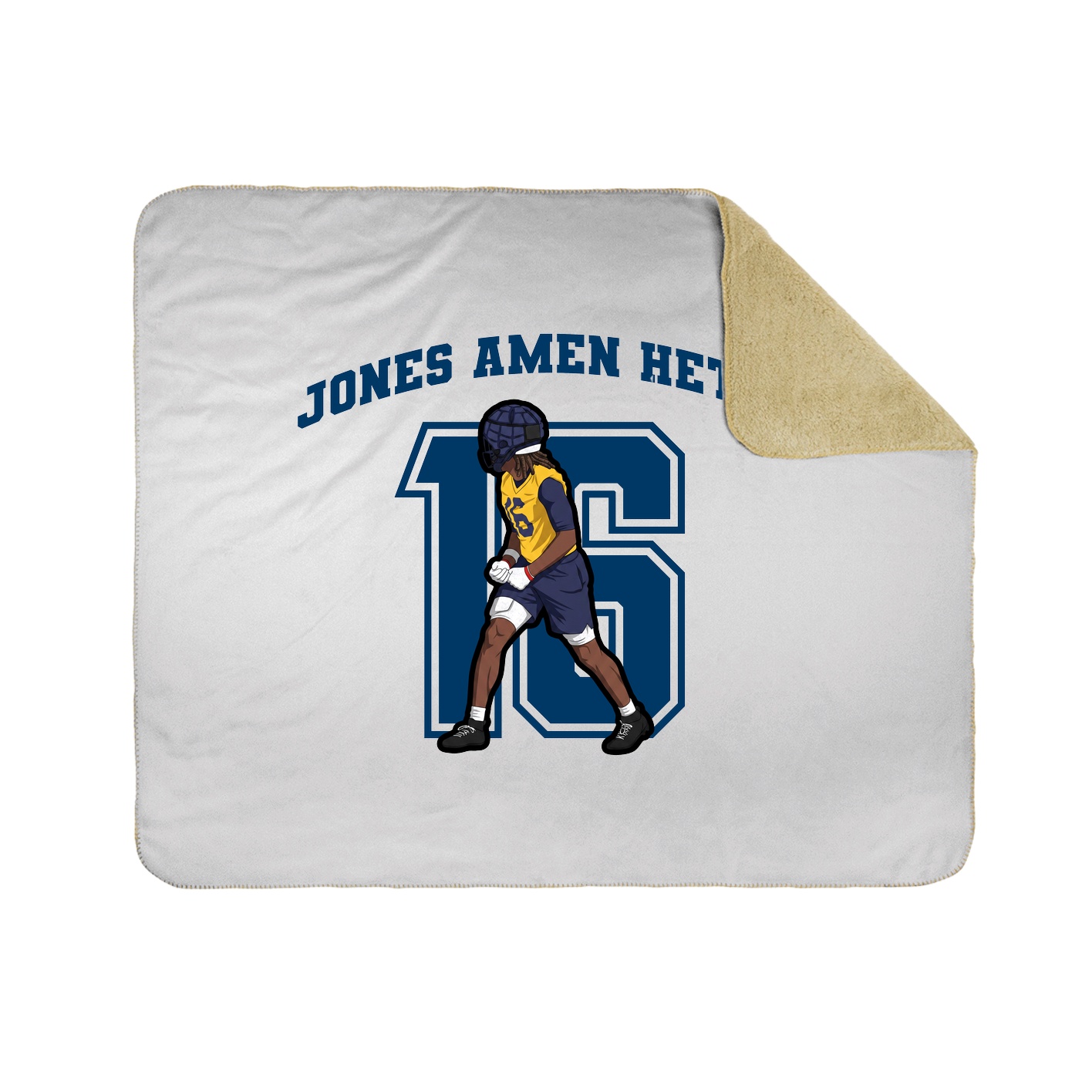 Throw Blanket — Number in White