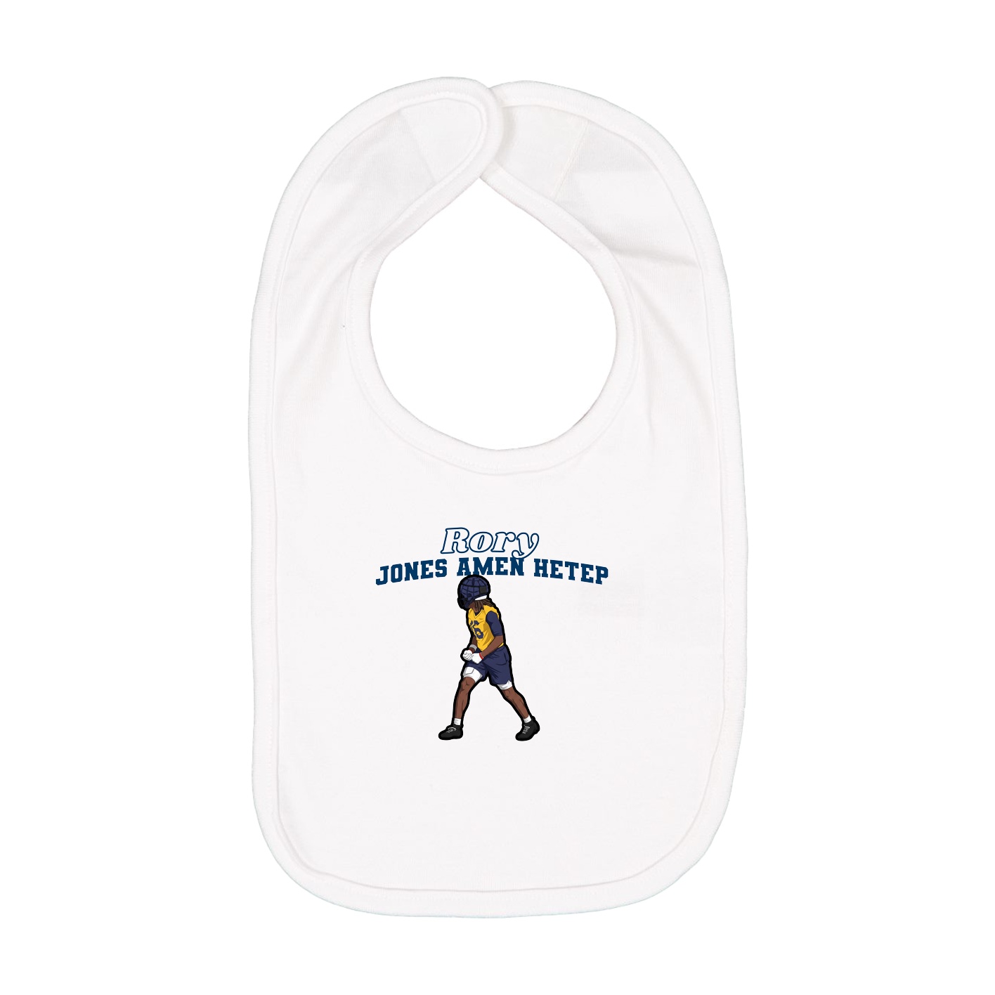 Infant Bib — Name Arch in White