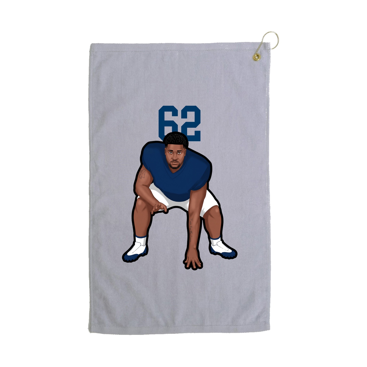 Golf Towel — Number Top in Grey