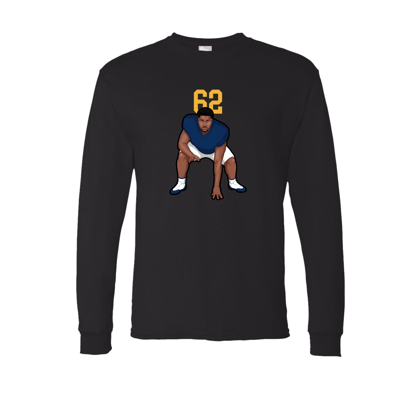 Long Sleeve Tee — Number Top in Black