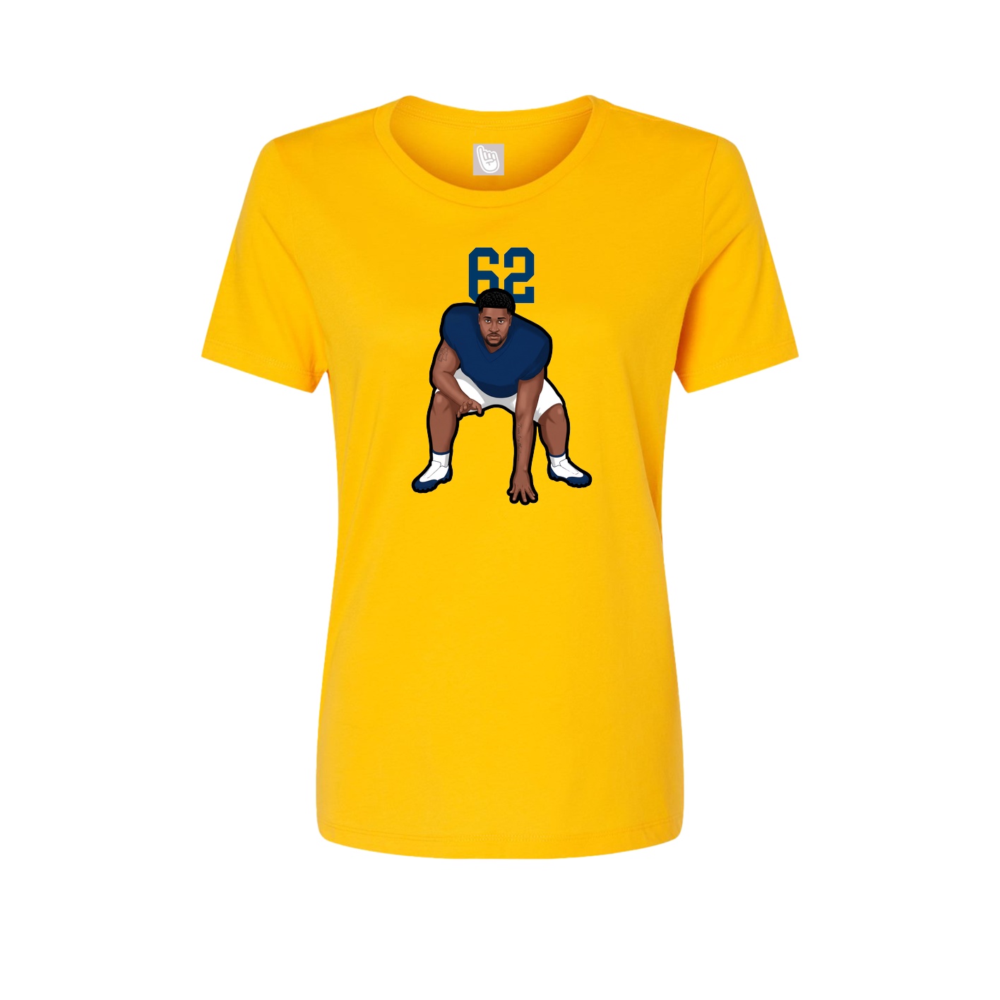 Fitted Women's Tee — Number Top in Gold