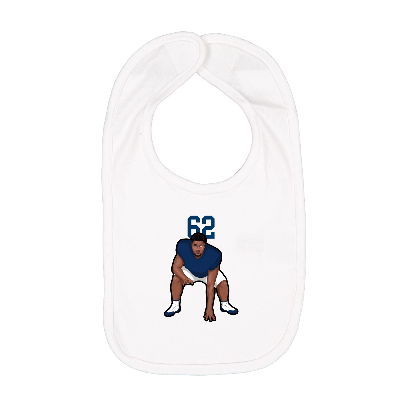 Infant Bib — Number Top in White