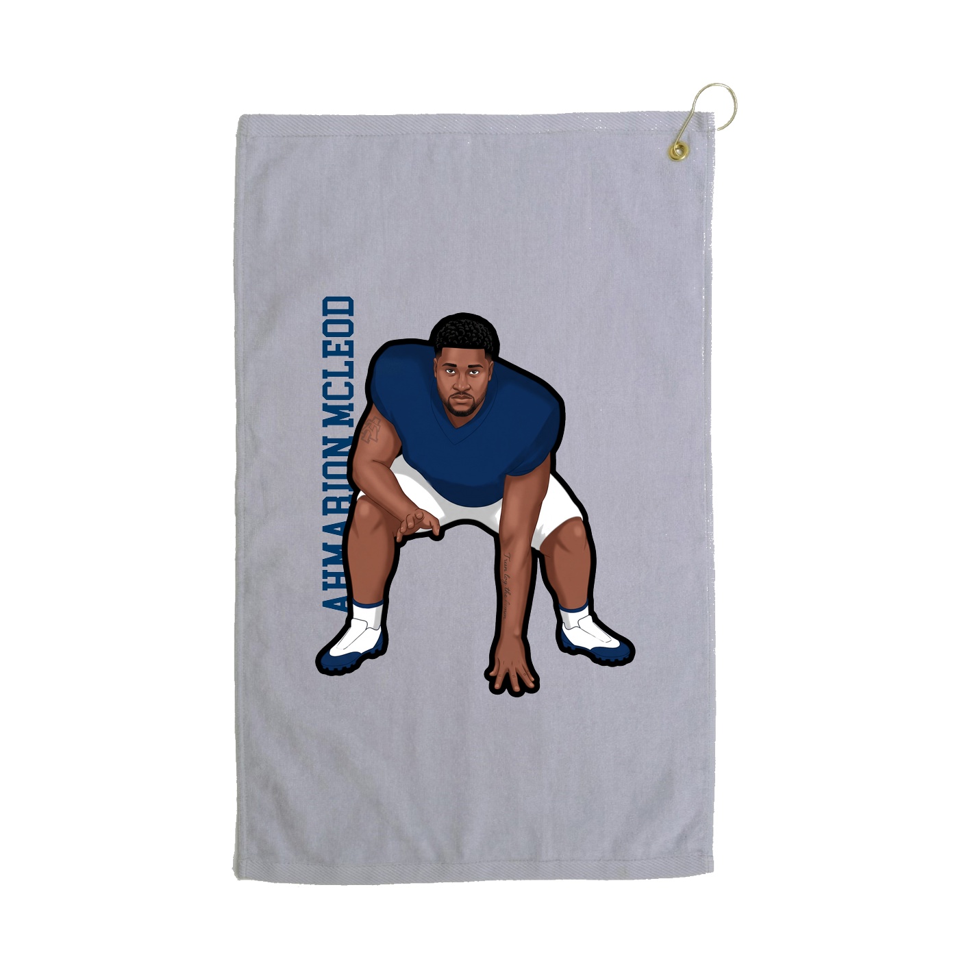 Golf Towel — Name Vertical in Grey