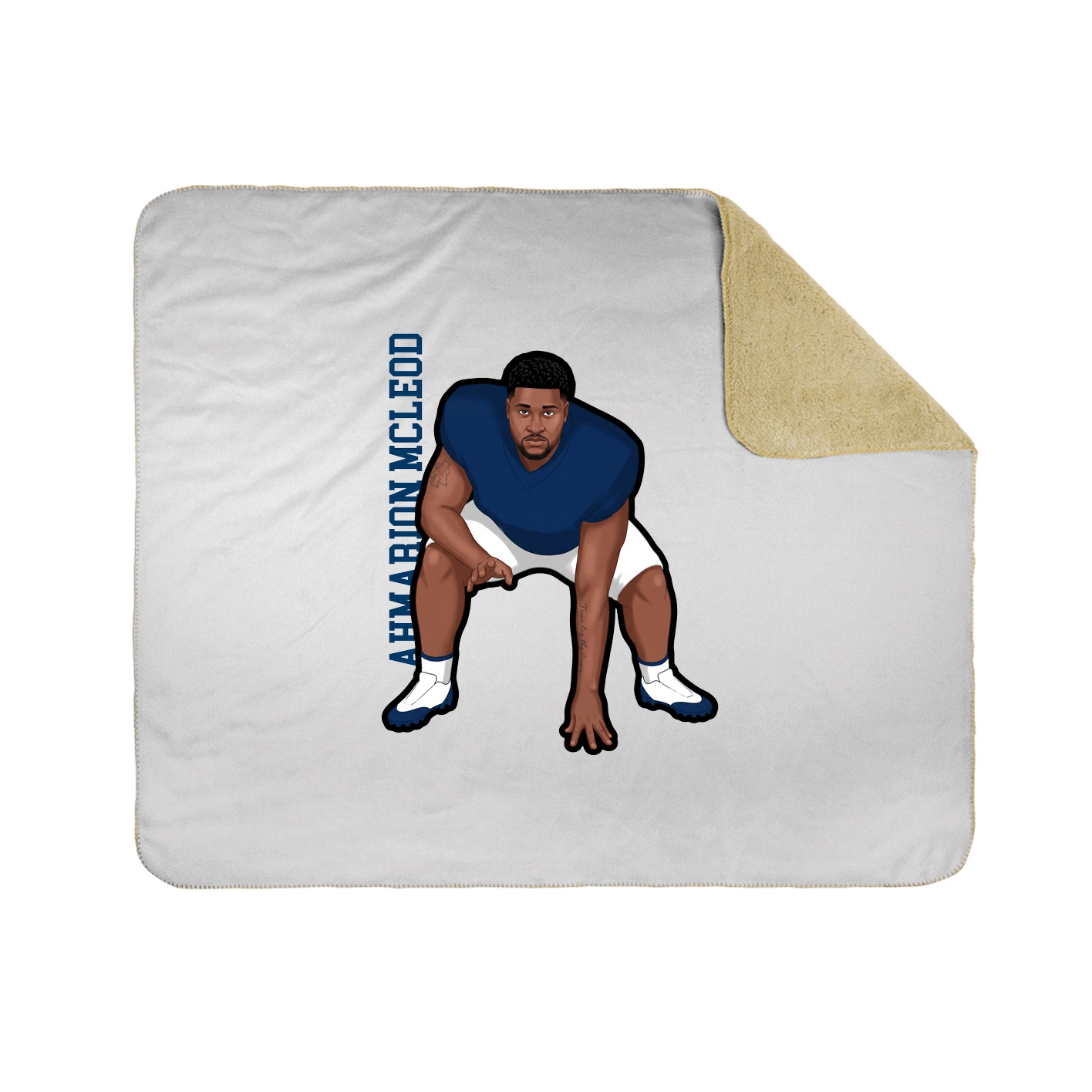 Throw Blanket — Name Vertical in White