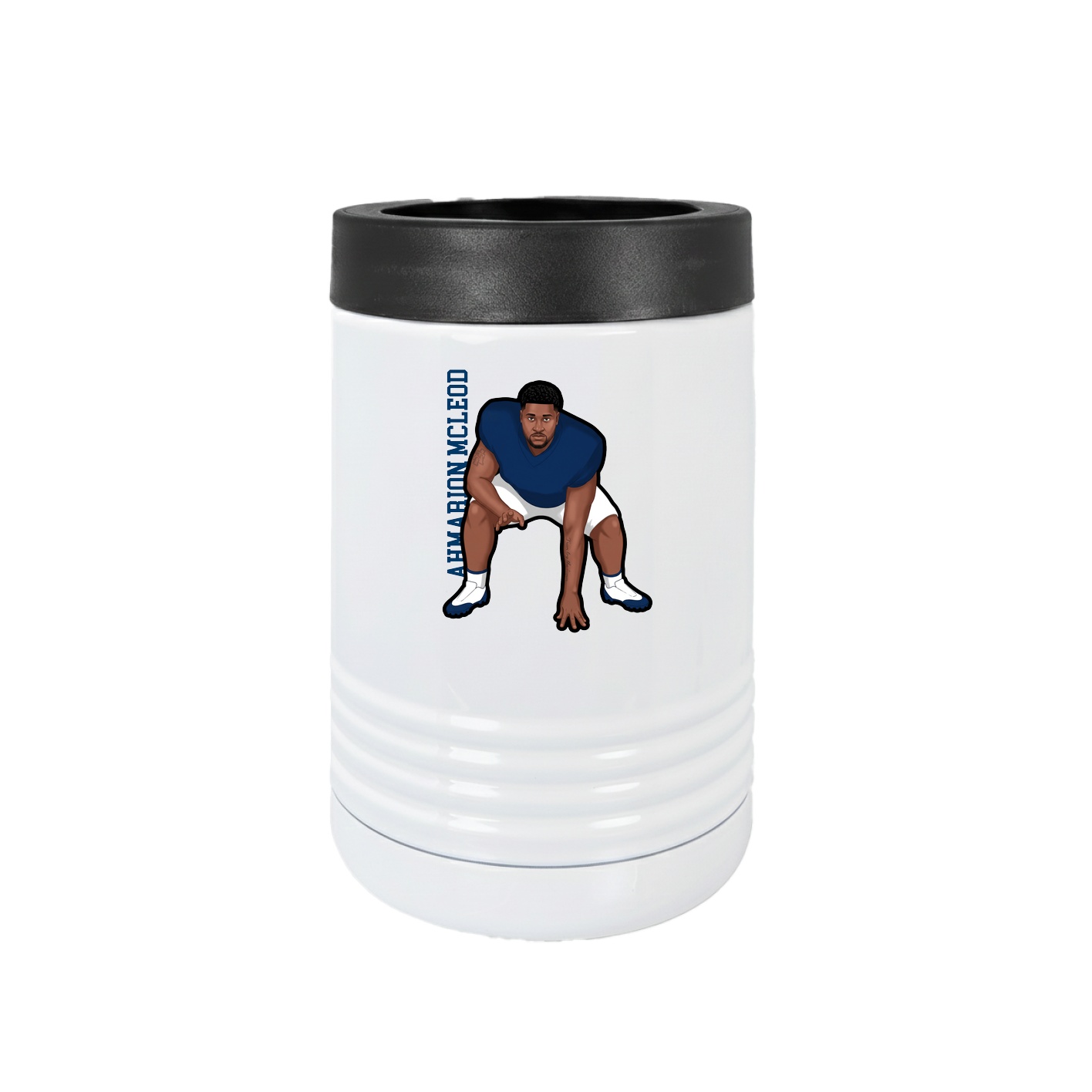 Beverage Holder — Name Vertical in White