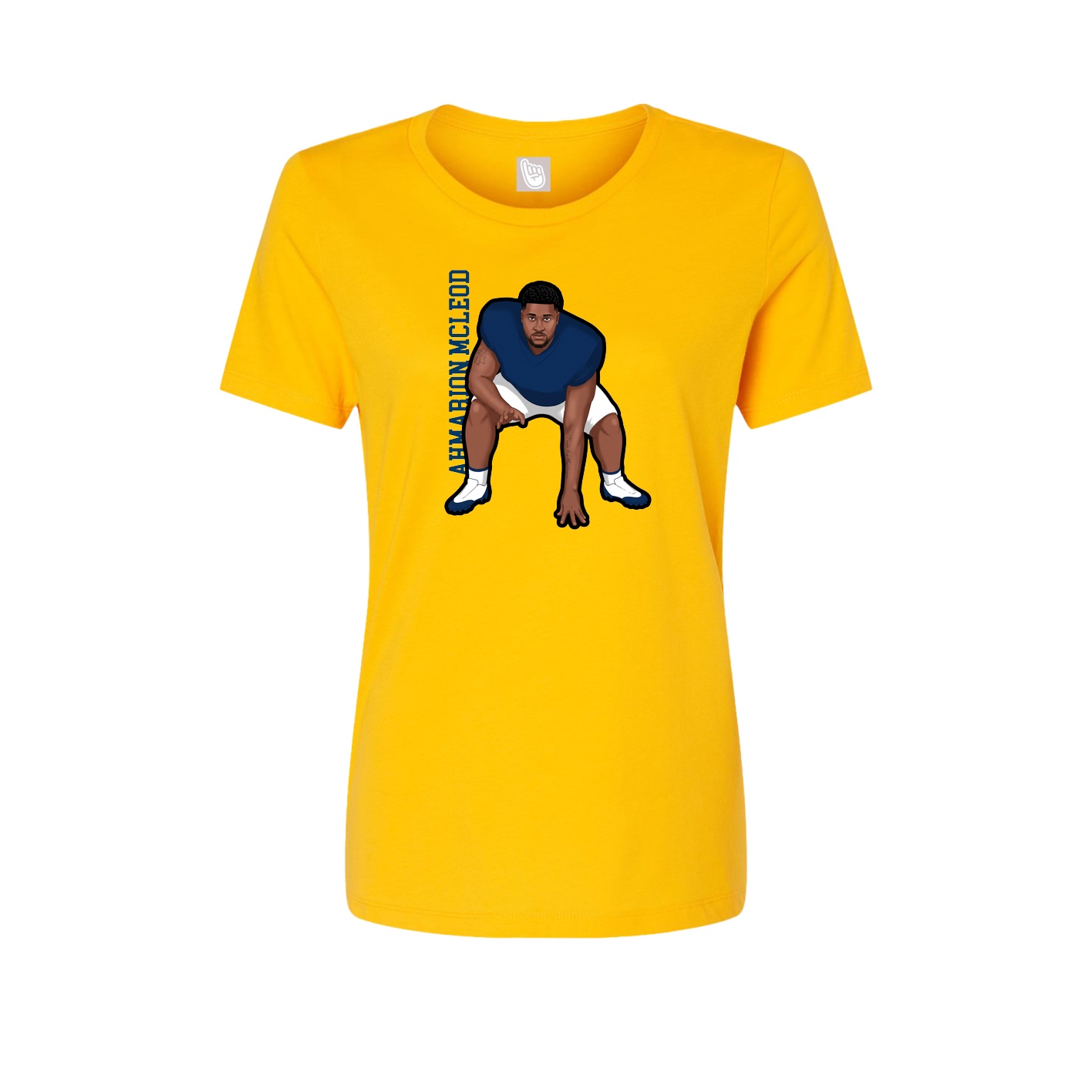 Fitted Women's Tee — Name Vertical in Gold