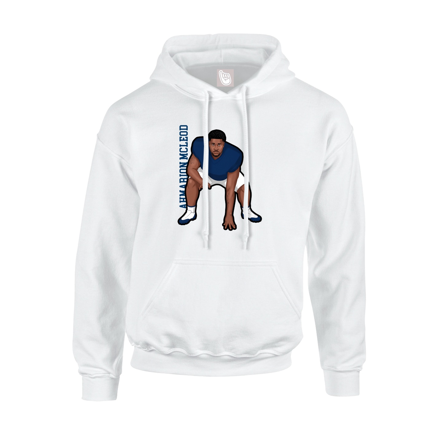Youth Hoodie — Name Vertical in White