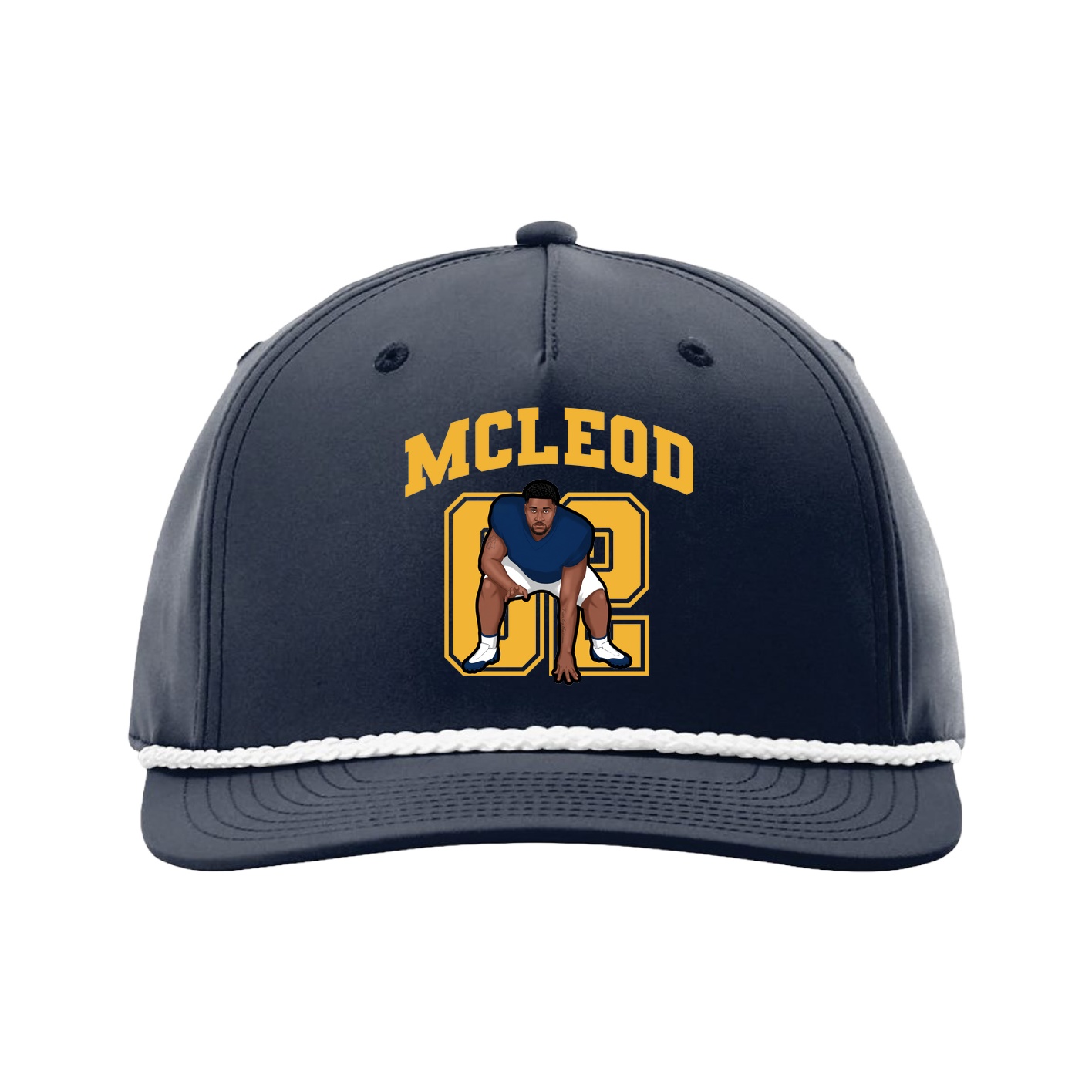 Five-Panel Classic Rope Cap — Number in Navy