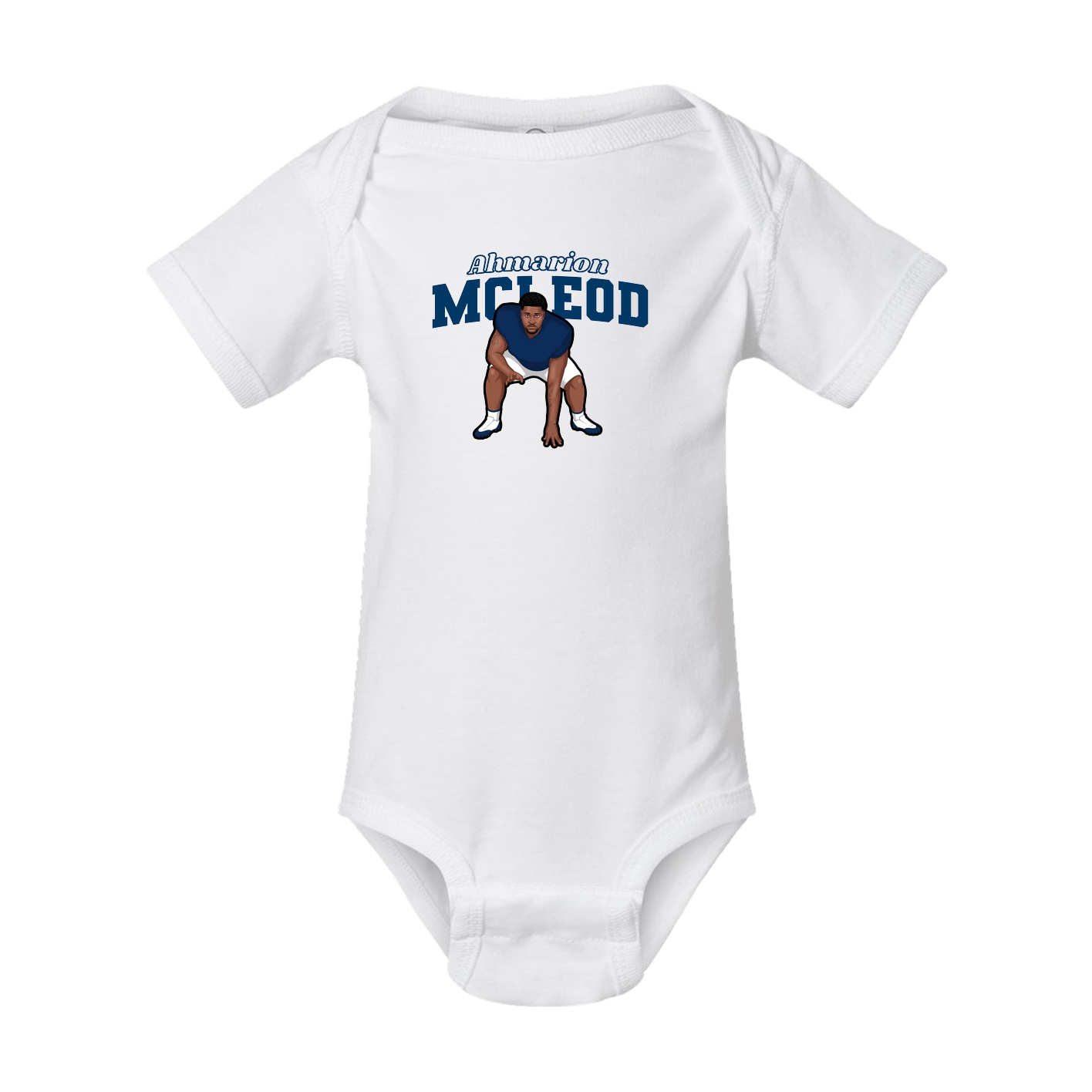 Baby Onesie — Name Arch in White