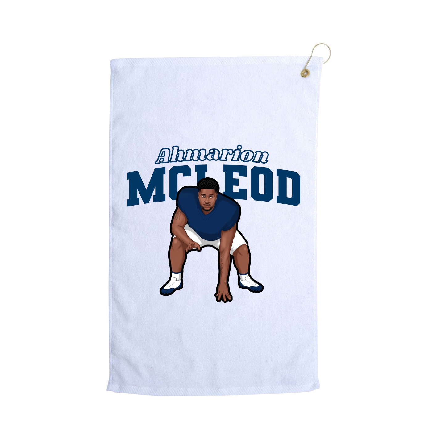 Golf Towel — Name Arch in White