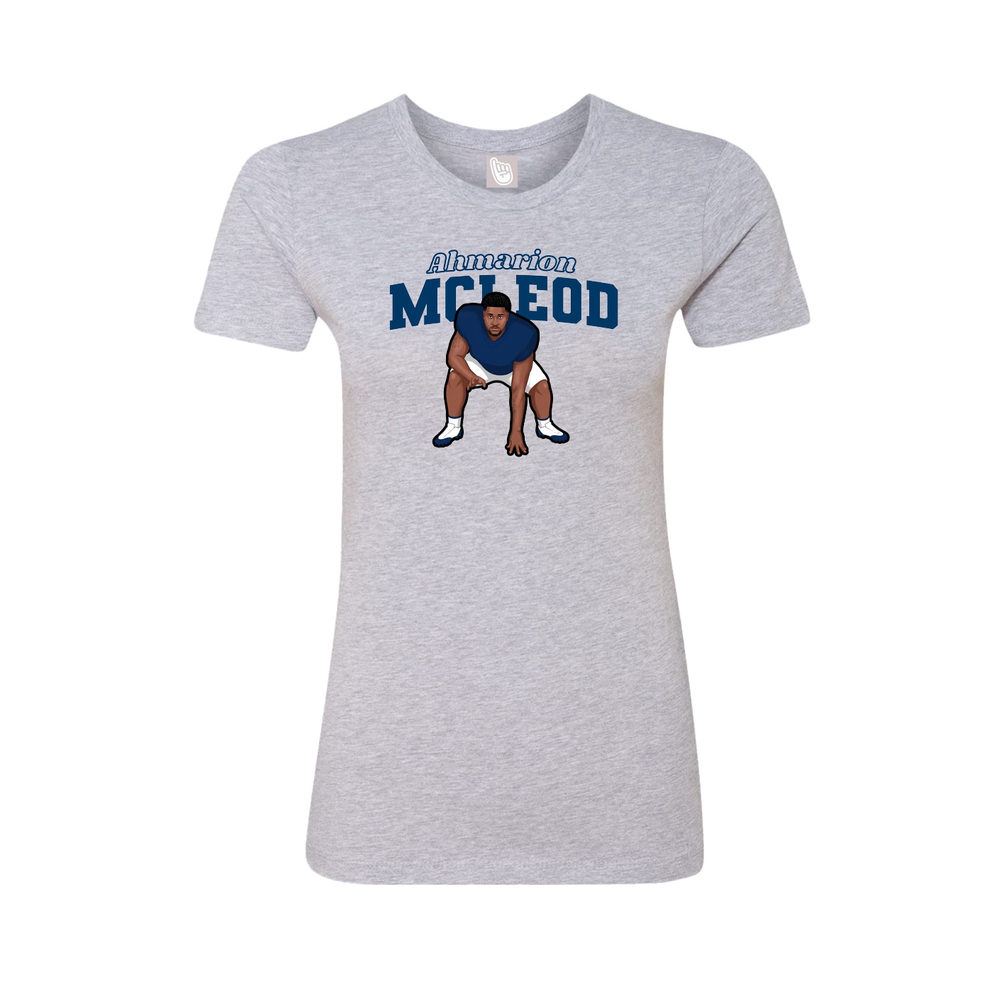 Fitted Women's Tee — Name Arch in Grey