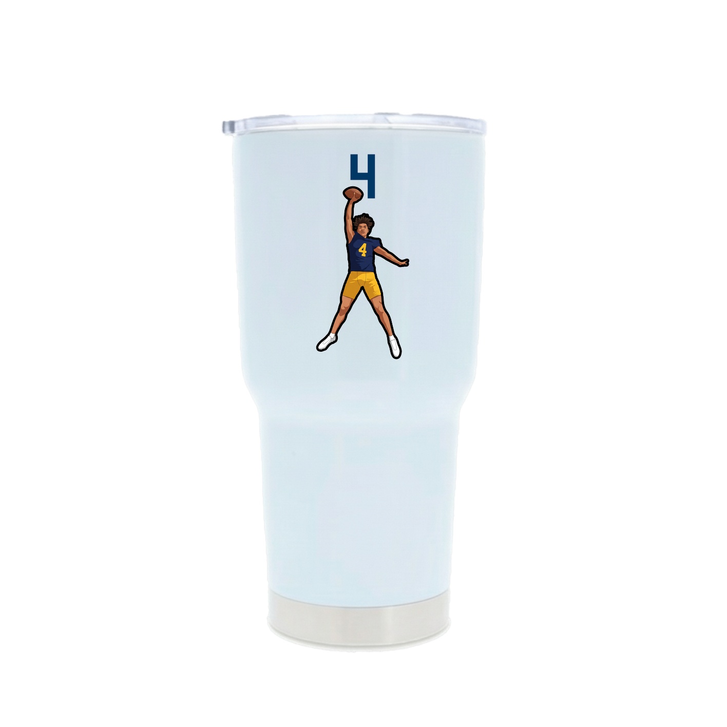 30oz Stainless Steel Tumbler — Number Top in White
