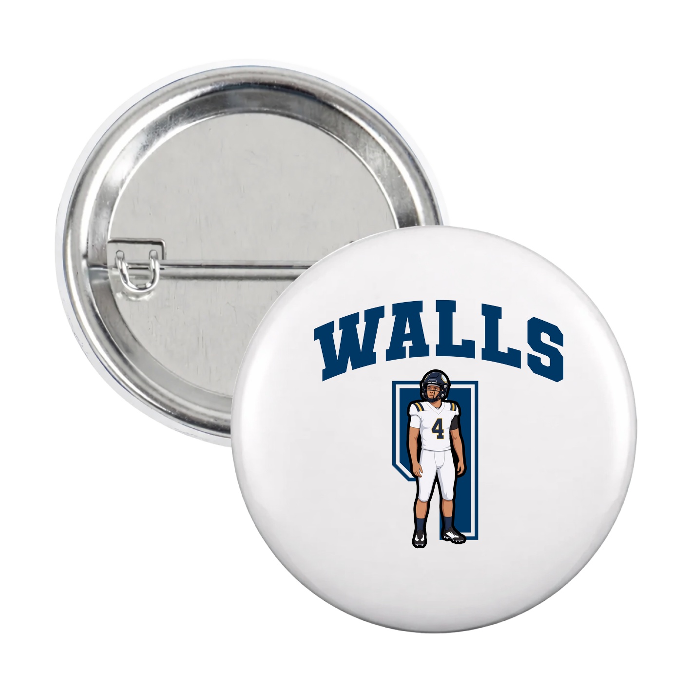 Game Day Button — Number in White