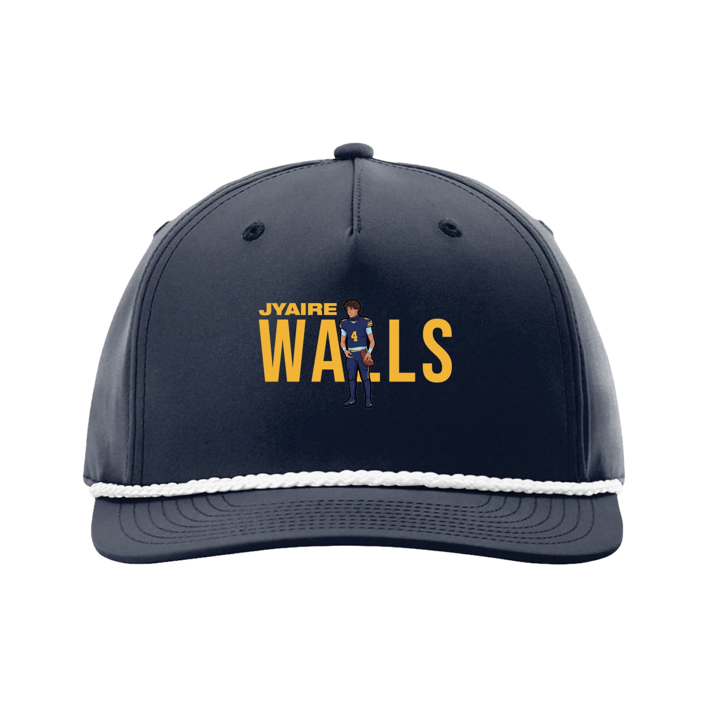 Five-Panel Classic Rope Cap — Player Name in Navy