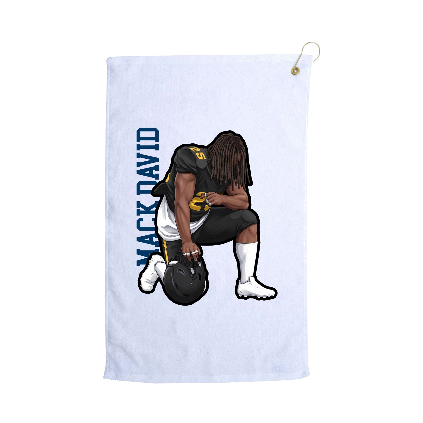 Golf Towel — Name Vertical in White